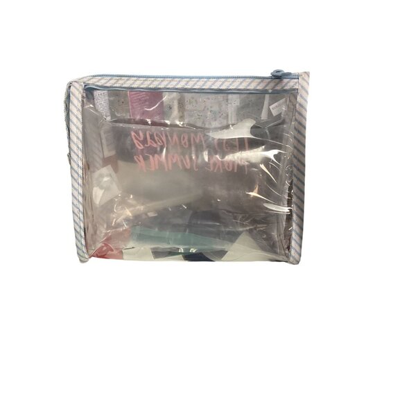 Less Monday More Summer Striped Clear Zipper Pouch - Picture 2 of 2